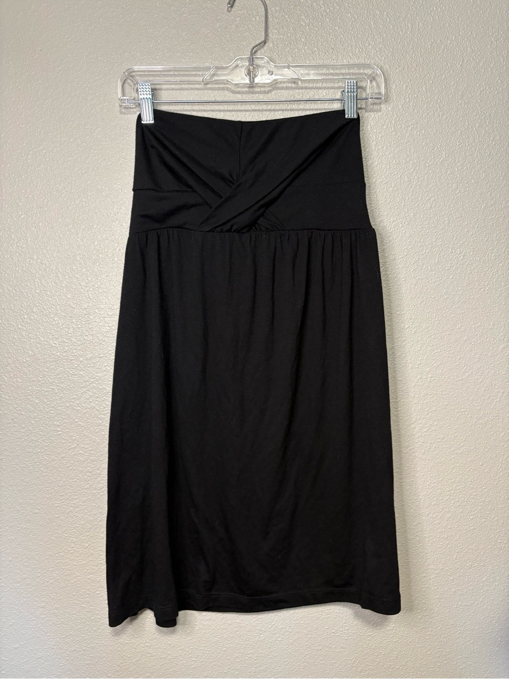 Merona Black Convertible Twist Front Strapless Midi Dress Skirt Small